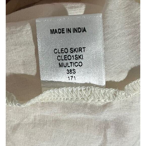 Antik Batik 2-Piece Chiffon Pastel Blouse & Skirt Set Tassels Size 38 Small - Picture 10 of 13